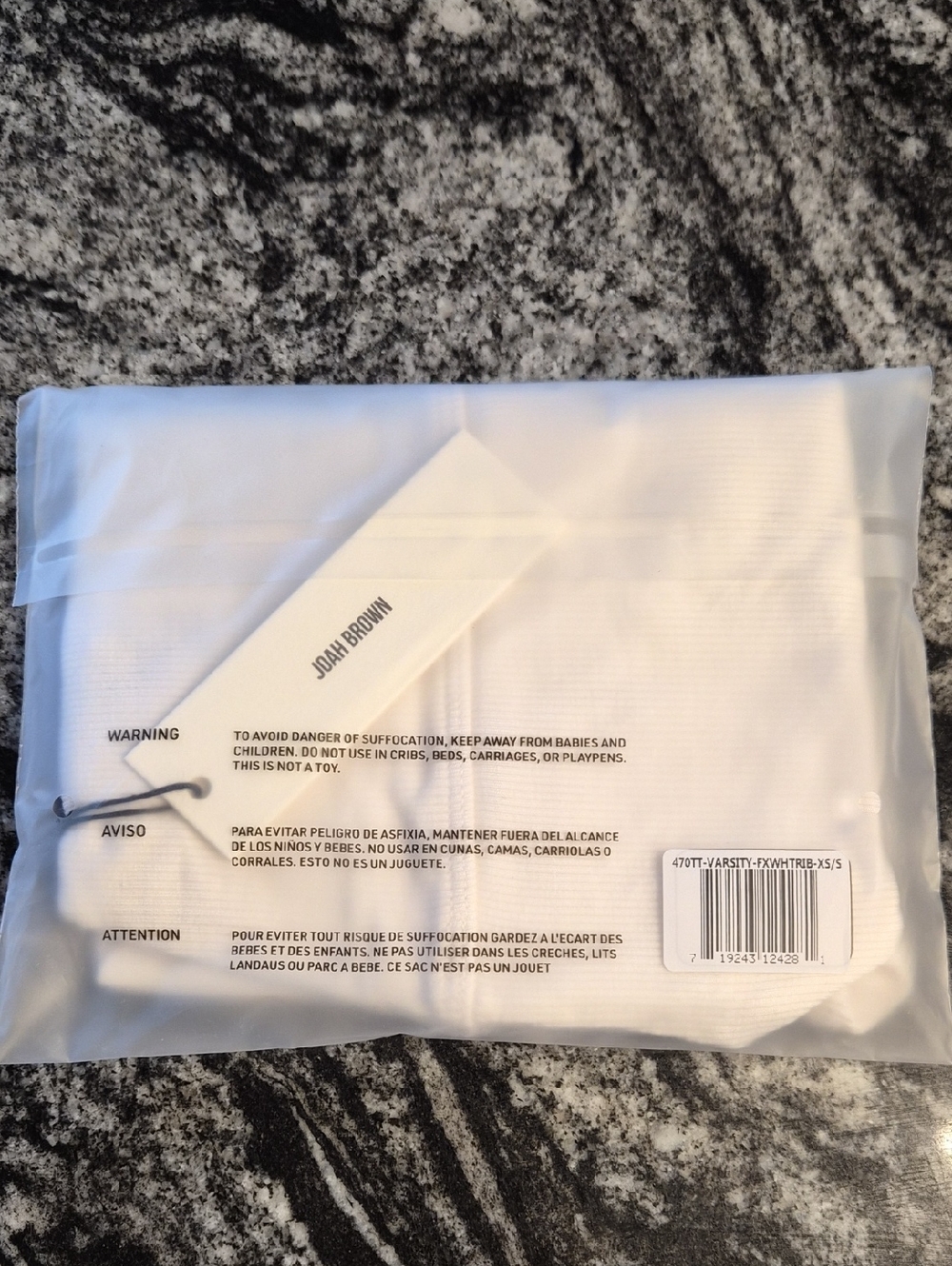 Joah Brown Varsity Tank Bra White Ribbed XS